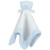 emile et rose pale blue velour comforter with blue teddy bear's head and a silky border