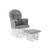 O Baby Reclining Glider Chair and Stool - Grey