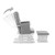 O Baby Reclining Glider Chair and Stool - Grey