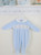 Pex Blue Teddy Smocked Sleepsuit