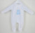 Pex Polka Teddy Sleepsuit White & Blue