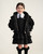 Caramelo Black Short Frilled Coat
