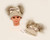 My Little Chick Beige Double Pom Pom Hat with Bow