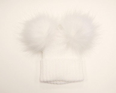 My Little Chick White Double Pom Pom Hat - Carriages