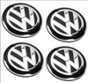 VW VOLKSWAGEN SET 4PCS AFTERMARKET ALLOY WHEEL CENTRECAP LOGO HUBCAP CARBON FIBRE 65MM 66MM 5G0601171 XQ1 GOLF CADDY TRANSPORTER TOURAN PASSAT MK7 B8