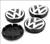VW VOLKSWAGEN BEETLE GOLF BORA POLO ALLOY WHEEL CENTRECAP CENTRE CAP 55MM BLACK CHROME 6N06011716N0601171BXF BXF SET 4PCS AFTERMARKET GOOD QUALITY