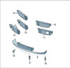 VW VOLKSWAGEN POLO 9N1 9N MK4 LOWER FRONT BUMPER GRILLE LEFT RIGHT LH RH LHS RHS PASSENGER DRIVER SIDE 2002 2003 2004 2005 USED OE OEM ORIGINAL GENUINE 6Q0853665 6Q0853665F 6Q0853666 6Q0853666D
