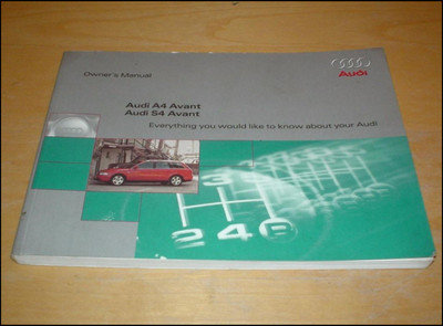 FACTORY OWNER'S HANDBOOK GLOVEBOX MANUAL  FOR AUDI A4 S4 B5.5 8D AVANT FACELIFT