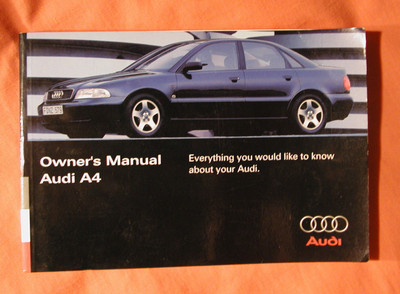 AUDI GLOVEBOX HANDBOOK OWNERS MANUAL USER INSTRUCTIONS FOR A4 SEDAN B5 8D PRE-FACELIFT 1996 1997
