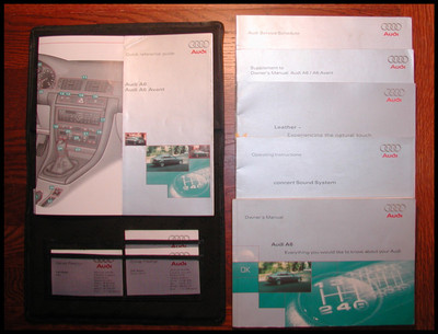 GENUINE FACTORY OWNERS MANUAL HANDBOOK INSTRUCTION SET FOR AUDI A6 SEDAN C5 4B 1997 1998 1999 2000 2001