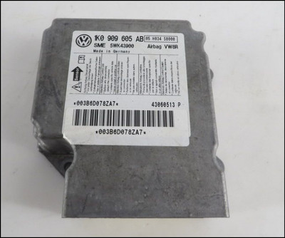VW VOLKSWAGEN GOLF JETTA 1K MK5 SRS AIRBAG CONTROL MODULE 1K0909605AB 2004  2005 2006 2007 2008 2009 USED TESTED OE OEM GENUINE