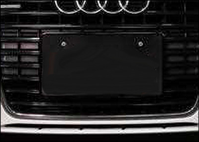 AUDI A6 C6 FACELIFT NUMBERPLATE HOLDER PIANO GLOSS BLACK FRONT 4F0807285CC T94 2009 - 2011 OEM LIKE NEW