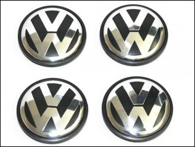 VW VOLKSWAGEN ALLOY WHEEL CENTRECAP 56MM BLACK CHROME 1J0601171 SET OF 4PCS AFTERMARKET GOOD QUALITY BEETLE GOLF BORA POLO