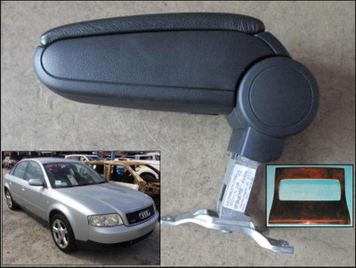 AUDI A6 OR ALLROAD C5 COMPLETE BLACK LEATHER ARMREST ASSEMBLY 4B0864245P 1997 - 2005