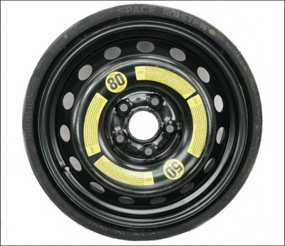 VW VOLKSWAGEN TOUAREG AUDI Q7 PORSCHE CAYENNE VREDESTEIN SPACESAVER INFLATABLE COMPACT FOLDING SPARE WHEEL 195/75-18 USED LIKE NEW 7L0601011A 7L0601027 7L0601011C 7L0601027A