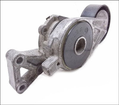 VW  VOLKSWAGEN AUDI 4-CYL AUXILIARY ACCESSORY SERPENTINE BELT TENSIONER PULLEY USED GENUINE BEETLE GOLF AS PASSAT AZJ OE OEM 06A903315E 06A903315H 06A903315M 06A903315D