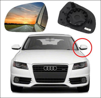 AUDI DOOR MIRROR GLASS wide angle aspherical LH LHS LEFT PASSENGER SIDE BACKING PLATE HEATED FACELIFT A3 8P A4 A5 RS4 RS5 S4 S5 8K B8.5 8K0857535A 8K0857535G 8K0857535J 8K0857535E