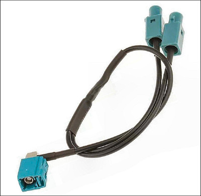 RCN210 RCD330 RCD330G FAKRA ANTENNA PLUG ADAPTER DOUBLE DUAL FEMALE TWIN SINGLE MALE BLUE BEIGE WHITE VOLKSWAGEN VW RADIO RCD510 AERIAL DIVERSITY FM