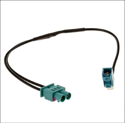 FAKRA ANTENNA PLUG ADAPTER SINGLE FEMALE TWIN DOUBLE MALE BLUE BEIGE WHITE VOLKSWAGEN VW RADIO RCD510 AERIAL DIVERSITY FM