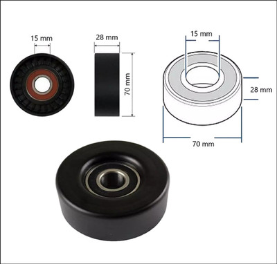 VW VOLKSWAGEN AUDI SKODA FABIA POLO A2 A1 4-CYL 1.4 1.4L ALTERNATOR ACCESSORY BELT TENSIONER PULLEY ROLLER NEW 045903315A 180-87 500252 TOP QUALITY EU CAFFARO