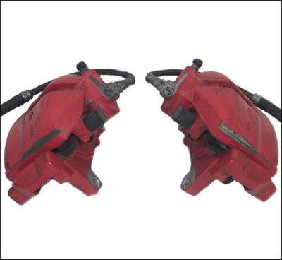 5N0615125A 1K0615125E 1K0615123E 1K0615124E 312MM ATE VW VOLKSWAGEN GOLF JETTA MK5 SCIROCCO POLO 9N FRONT LEFT RIGHT PASSENGER DRIVER SIDE LH LHS RH RHS BRAKE CALIPER CARRIER OE OEM GENUINE USED RED