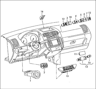 VW VOLKSWAGEN POLO 9N 9N3 DASHBOARD ROTARY HEATED SEAT CONTROL SWITCH GENUINE OEM OE ORIGINAL USED TESTED 6Q0963563