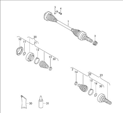 VW TOUAREG 7P AUDI Q7 4L FRONT DRIVESHAFT AXLE LEFT RIGHT LH RH LHS RHS V6 V8 AUTOMATIC USED OE OE GENUINE 7P0407271C 7P0407271B 7P0407271A
