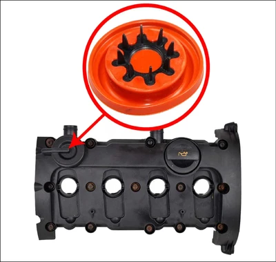 VW VOLKSWAGEN AUDI 2.0 2.0L AXW AXX ALT AMB BEX BDV ASN AVJ BBK BFB TFSI TURBO TOURAN GOLF MK5 A4 QUATTRO B6 B7 A3 SKODA OCTAVIA ROCKER COVER PCV 57MM VALVE DIAPHRAGM MEMBRANE GASKET OIL AFTERMARKET REPAIR KIT 06F103469 06D103469E