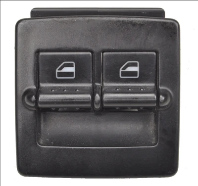 VW NEW BEETLE FACELIFT WINDOW SWITCH BLACK RIGHT RH RHS DRIVER MASTER TWIN DUAL DOOR 1C0959855A 1C0959855 1C0959527 USED TRIM SURROUND MOUNTING PLATE OE OEM GENUINE ORIGINAL