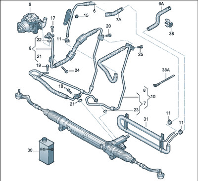 AUDI 8R Q5 2009 2010 2011 2012 POWER STEERING HIGH PRESSURE EXPANSION HOSE PIPE RHD 8R2422893H 8R2422893AD 1N3 PR-1N3 GENUINE OE OEM USED
