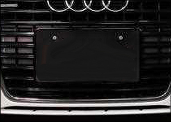 AUDI A6 C6 FACELIFT NUMBERPLATE HOLDER PIANO GLOSS BLACK FRONT 4F0807285CC T94 2009 - 2011 OEM LIKE NEW