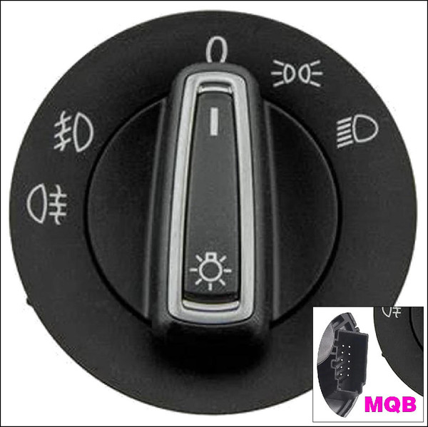 5G0941431BF WZU SATIN BLACK BRIGHT ALUMINIUM VW VOLKSWAGEN GOLF MK7 POLO TIGUAN MQB HEADLIGHT LIGHT LIGHTING SWITCH FRONT REAR FOGLIGHT NEW AFTERMARKET