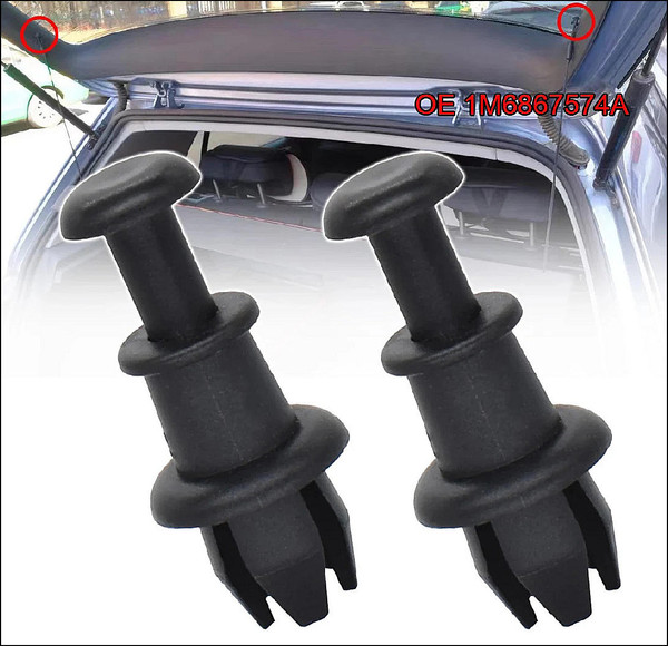 AUDI A3 S3 8P Q5 8P0862528 1M6867574A REAR CARGO LUGGAGE COVER PARCEL TRAY RETAINER CLIP PIN 2PCS PAIR SATIN BLACK NEW AFTERMARKET