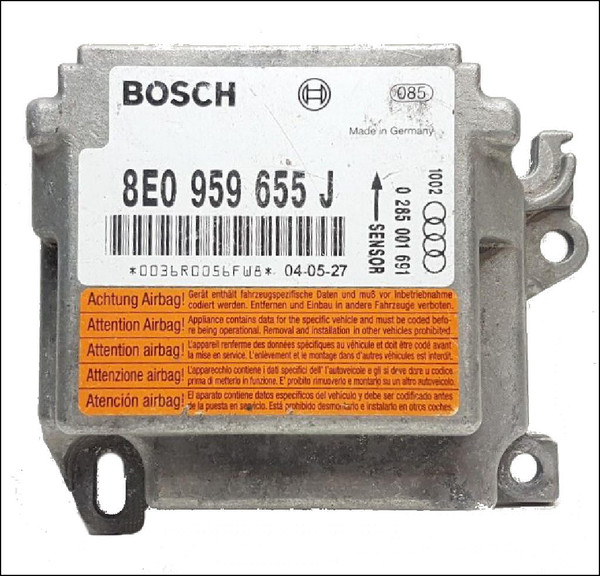AUDI A4 B6 8E SEDAN AVANT QUATTRO FWD CRASH SRS AIRBAG CONTROL MODULE 8E0959655J USED TESTED OE OEM GENUINE 2003 2004 2005