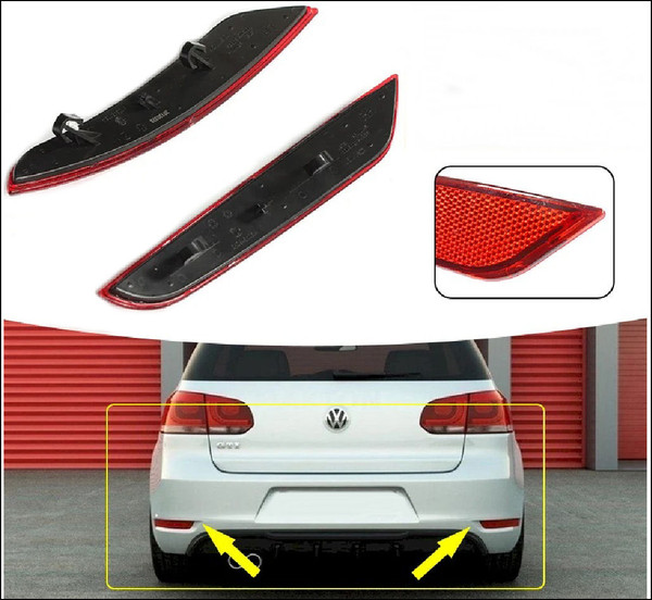 VW VOLKSWAGEN GOLF MK6 GTI 2009 2010 2011 2012 LEFT RIGHT REAR LOWER BUMPER REFLECTOR 5K0945105E 5K0945106E 5K0945105H 5K0945106H NEW AFTERMARKET
