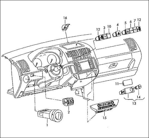 VW VOLKSWAGEN POLO 9N 9N3 DASHBOARD ESP STABILITY CONTROL SYSTEM SWITCH DISABLE OVERRIDE GENUINE OEM OE ORIGINAL USED TESTED 6Q0927134 6Q0927134A