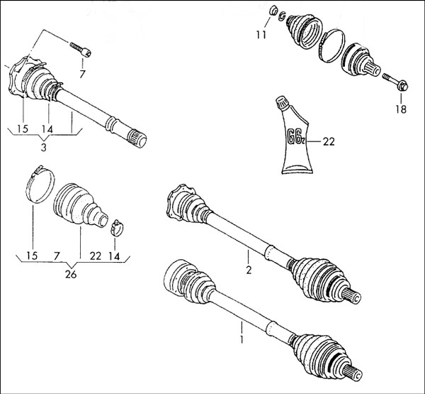 DRIVESHAFT AXLE CV FRONT AUDI A4 VW VOLKSWAGEN PASSAT B5 B5.5 V6 6-CYL AUTO RIGHT RH DRIVER RHS USED OEM OE 8D0407272AK 8D0407452GX