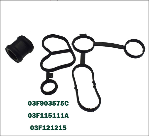 VW VOLKSWAGEN AUDI SKODA 1.2L TSI PETROL A1 A3 ROOMSTER BEETLE YETI CADDY GOLF POLO TOURAN OIL FILTER COOLER GASKET BUSHING KIT AFTERMARKET 03F903575C 03F115111A 03F121215