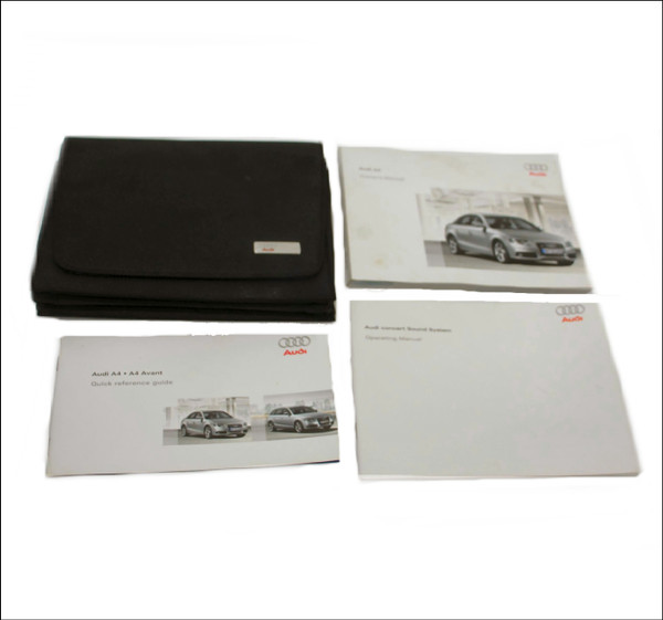 GENUINE AUDI FACTORY OWNER HANDBOOK WALLET SET A4 S4 B8 SEDAN CONCERT SOUND INSTRUCTIONS QUICK-REFERENCE GUIDE PRE-FACELIFT 282.561.8K2.20 282.566.457.20 282.562.843.20