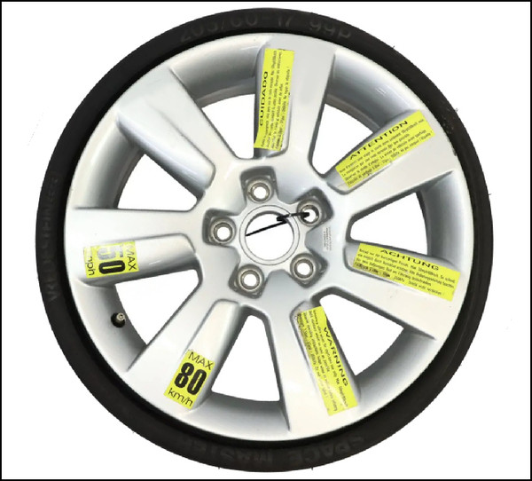 AUDI A6 ALLROAD 4B C5 VREDESTEIN SPACESAVER INFLATABLE COMPACT FOLDING ALLOY SPARE WHEEL 195/75-16 205/60/17 USED NEW 4F0601011HA PR-3F1