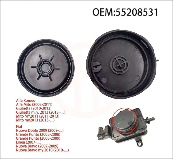 FIAT ALFA ROMEO 1.4L TURBO T-JET PCV SEPARATOR REPAIR KIT DIAPHRAGM MEMBRANE AOS LID CAP 2011 2012 2013 2014 2015 2016 2017 55208531 55208556 55208533 55219081 70358414 68119589AA K68119589AA AFTERMARKET