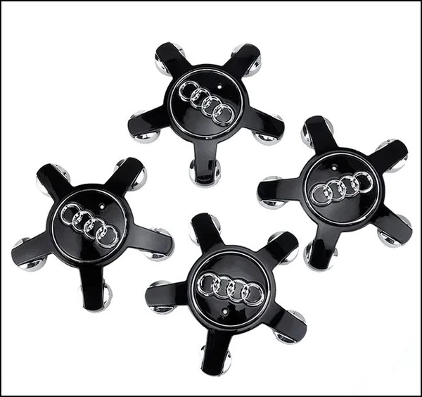 AUDI 2009 - 2021 ALLOY WHEEL 5-STAR SPIDER TYPE CENTRECAP BLACK SET OF 4 PCS OR SINGLE 135MM 8R0601165 NEW AFTERMARKET