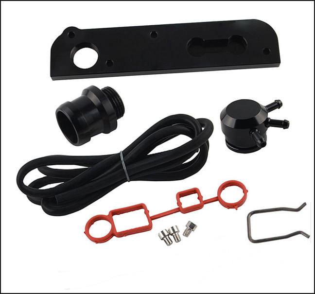 ASPEED Billet PCV Adapter With Boost Cap Kit For VW Audi 2.0T FSI Engines