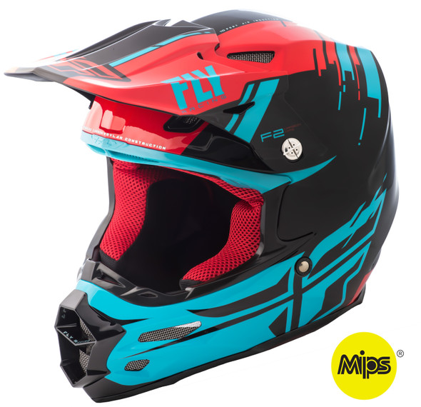 Fly Racing F2 Carbon Forge Helmet Red/Blue/Black Lg 73-4232-7-L