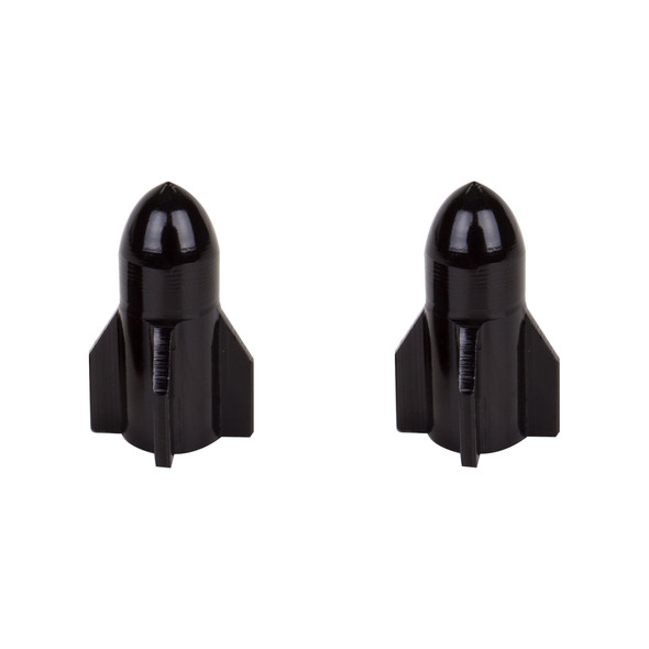 Sunlite Valve Caps Rocket Top Short Schrader Valve Black