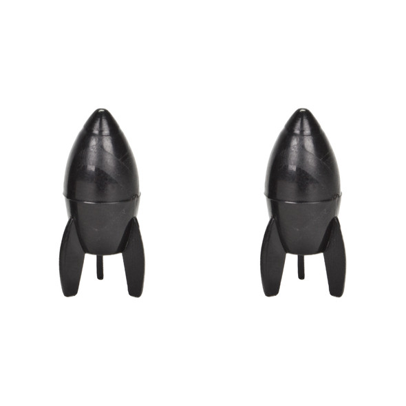Trik Topz Valve Caps Presta Rockets Black 1Pr/Pack