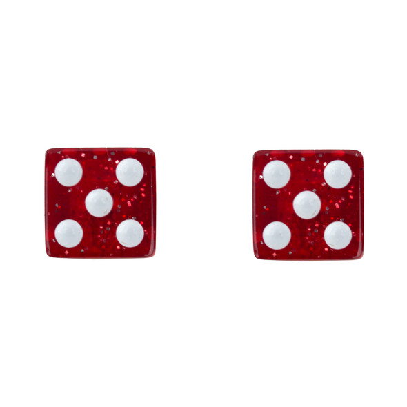Trik Topz Valve Caps Dice-Glitter Red 1Pr/Pack