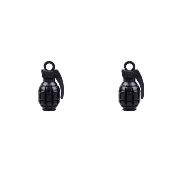 Trik Topz Valve Caps Grenade Black 1Pr/Pack