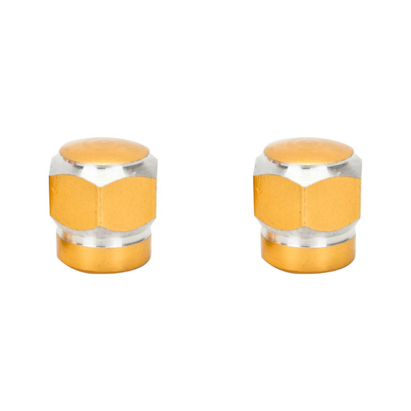 Trik Topz Valve Caps Hex 2-Tone Gd 1Pr/Pack