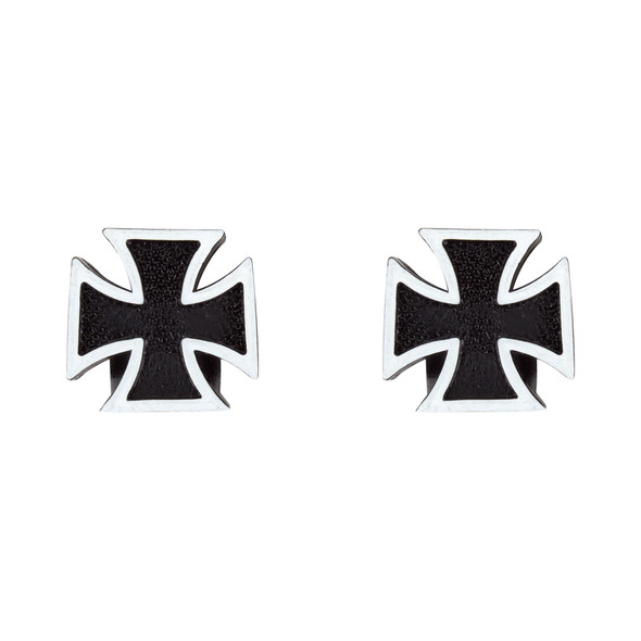 Trik Topz Valve Caps Iron-Cross Black 1Pr/Pack